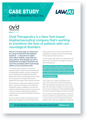 Case Study Ovid Therapeutics Form Lawvu