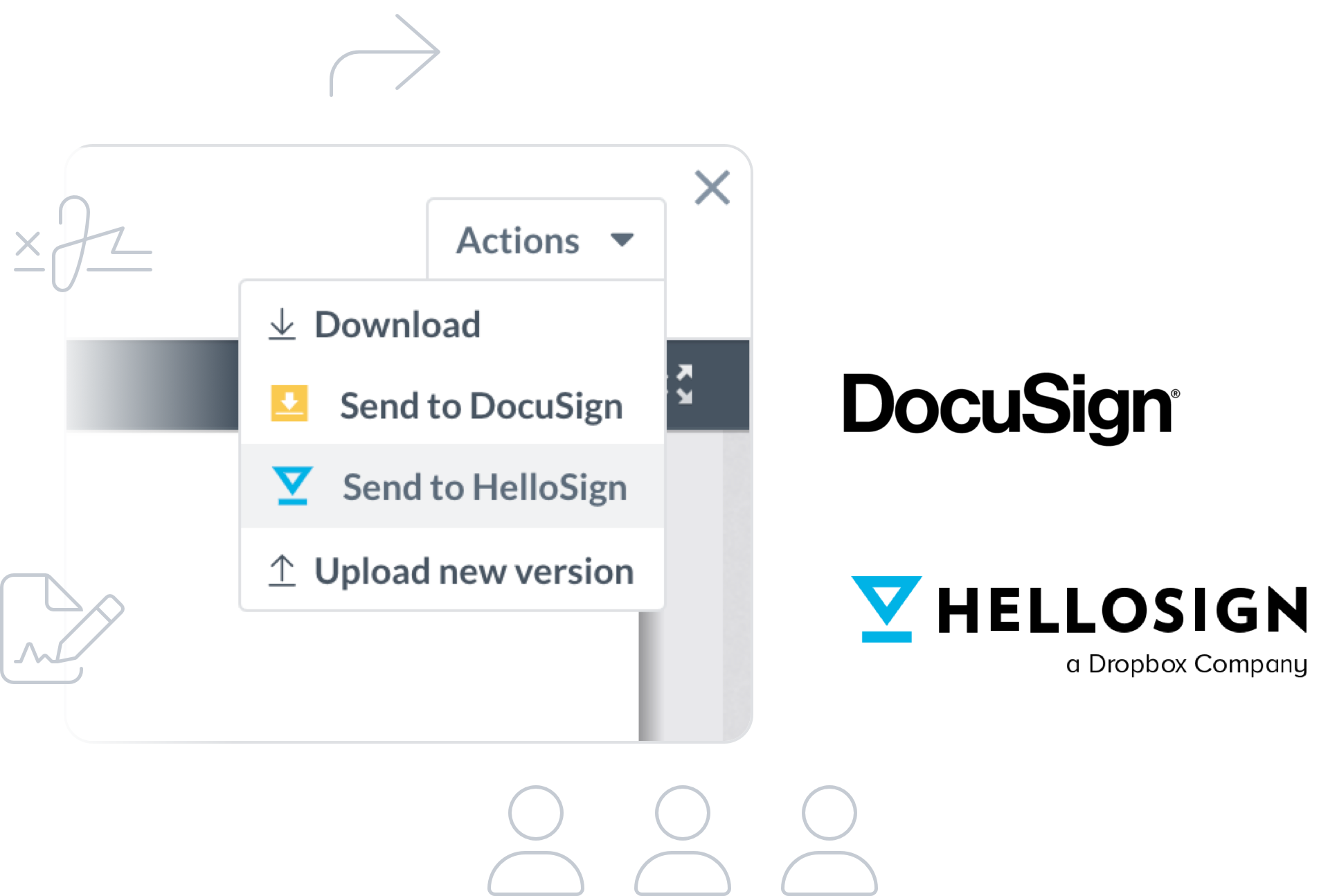LawVu integrates with DocuSign & HelloSign LawVu in-house legal software offers digital signing integration with DocuSign & HelloSign