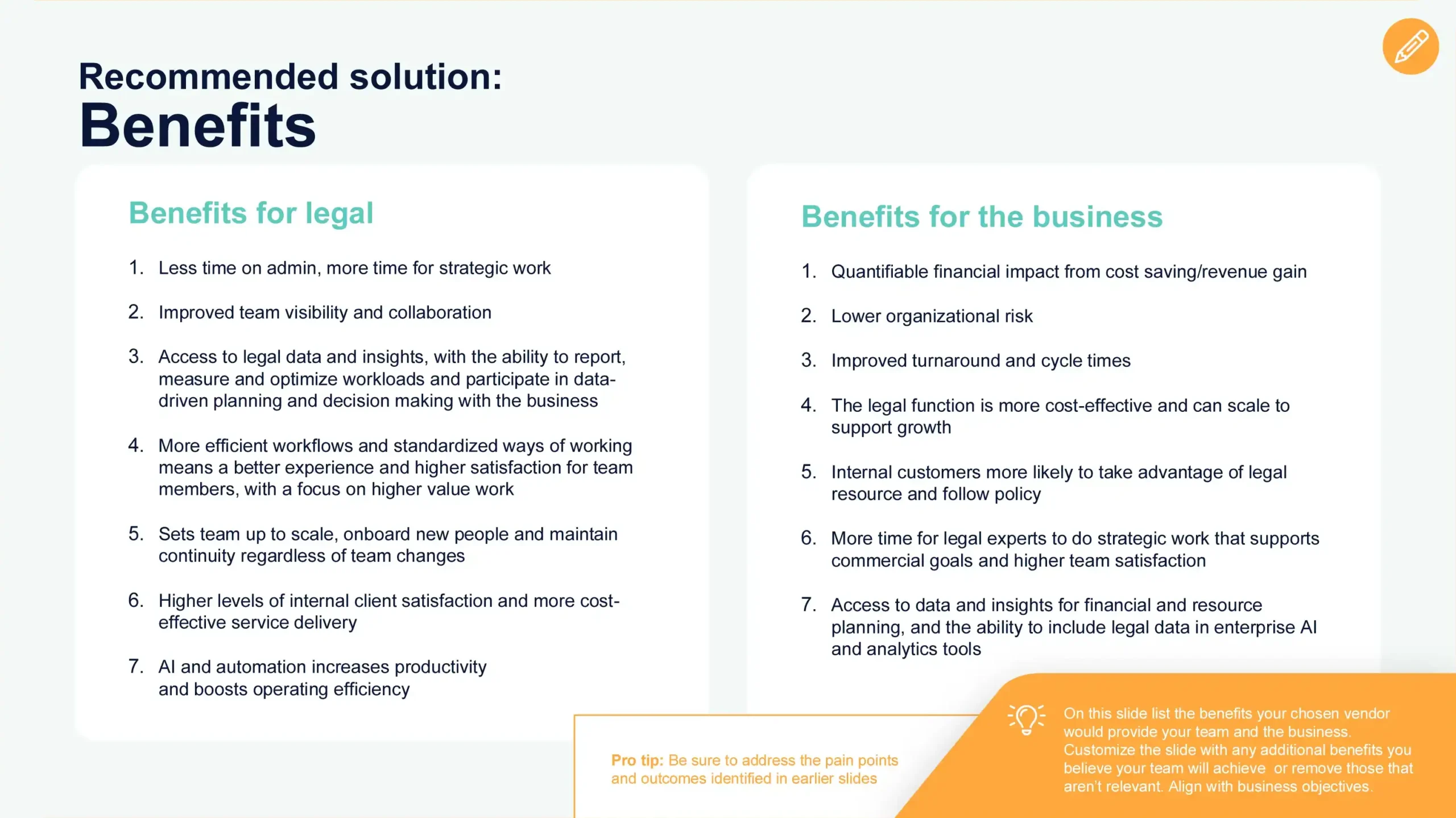 Legal tech business case benefits