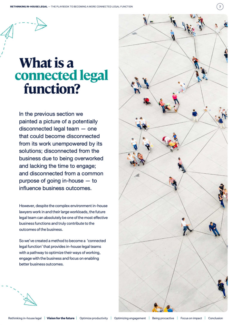 What is a connected legal function?