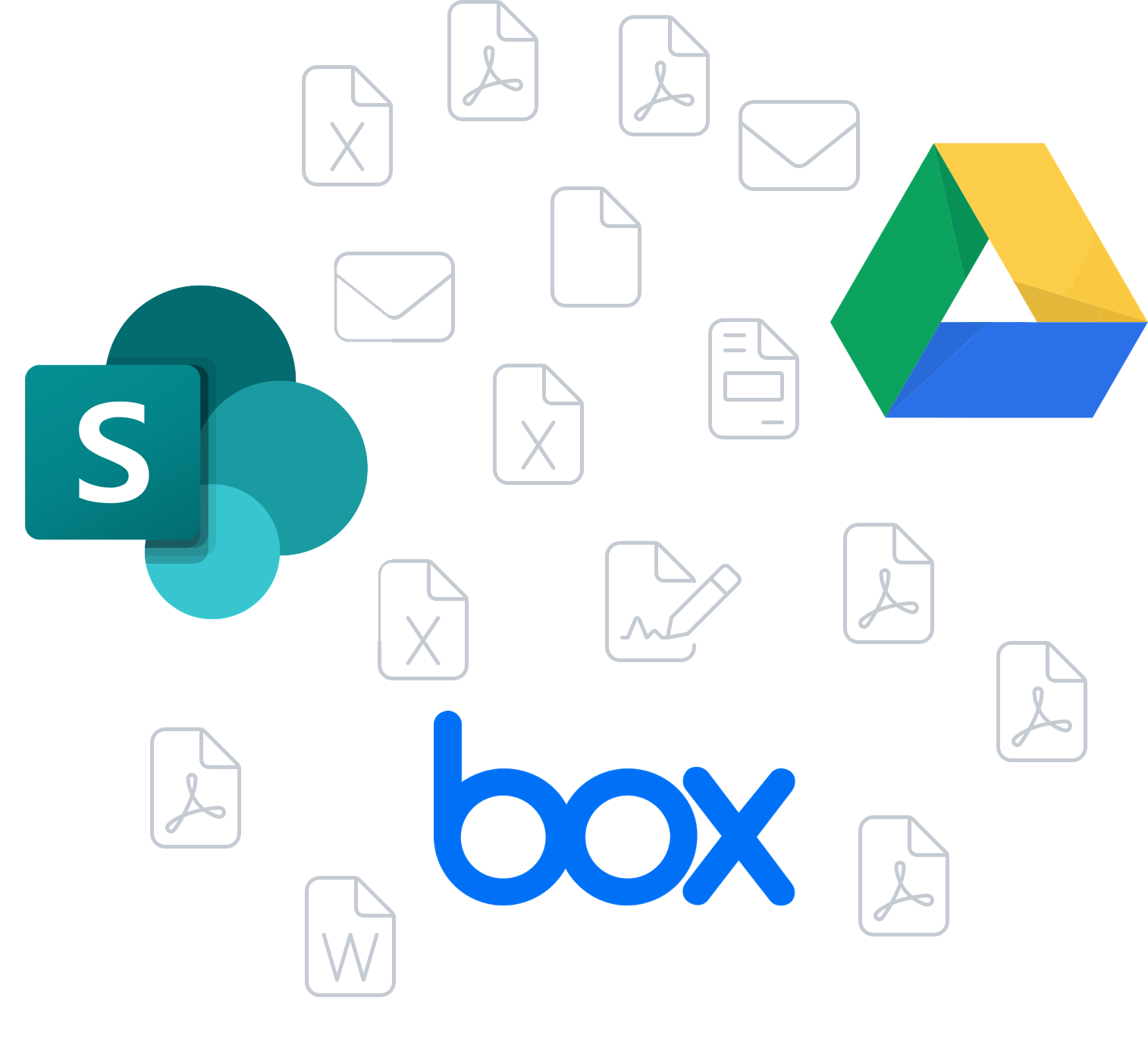 integrations--file-management--v3@2x LawVu in-house legal software offers file management integration with GDrive, Box & Sharepoint