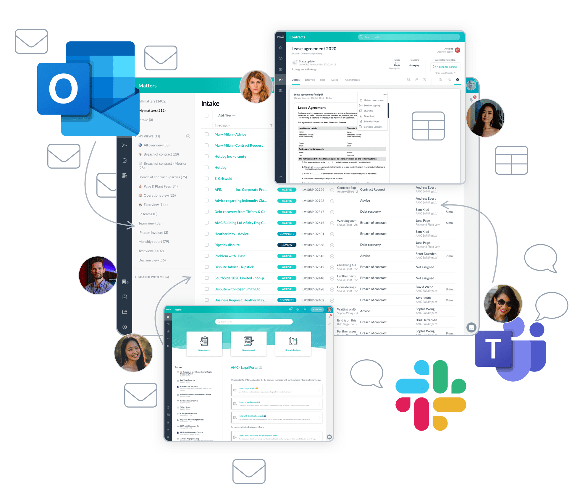 platform--matters-contracts-together-1-min Lawvu contract management can create self-service templates and contract automation.